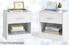 Mesita de noche Vasagle 2 unidades con cajón resistente y fácil montaje en un ofertón único precio loco descuento brutal nunca visto ¡Compra ya antes que se agote!
