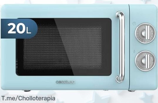 Microondas retro azul de 20L con potencia y temporizador por un precio loco nunca visto aprovecha este descuentazo brutal y llévate tu super chollo ya antes que se acabe