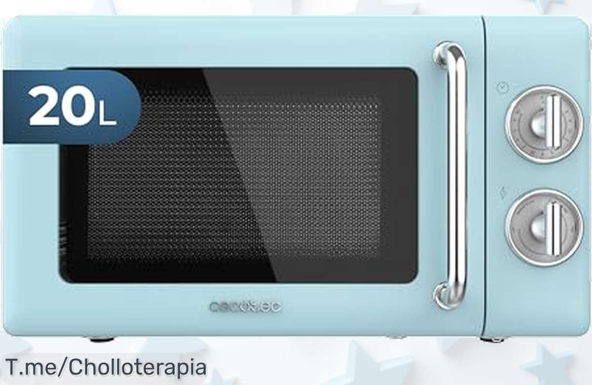 Microondas retro azul de 20L con potencia y temporizador por un precio loco nunca visto aprovecha este descuentazo brutal y llévate tu super chollo ya antes que se acabe