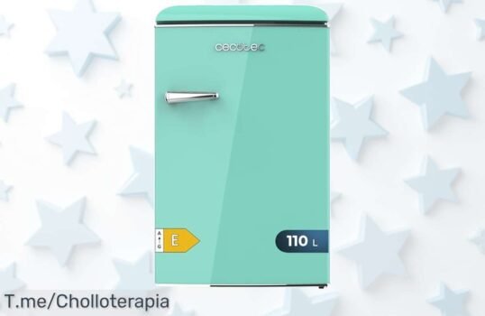 Mini nevera retro Cecotec 110 L con luz led y cajón para hielo el ofertón nunca visto que guarda tus bebidas fácil y rápido precio loco comprala ya antes que vuelen