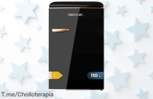 Mini nevera retro Cecotec 110 L con luz y congelador oferta nunca vista precio loco descuento brutal no dejes escapar este super chollo limitado actúa ya