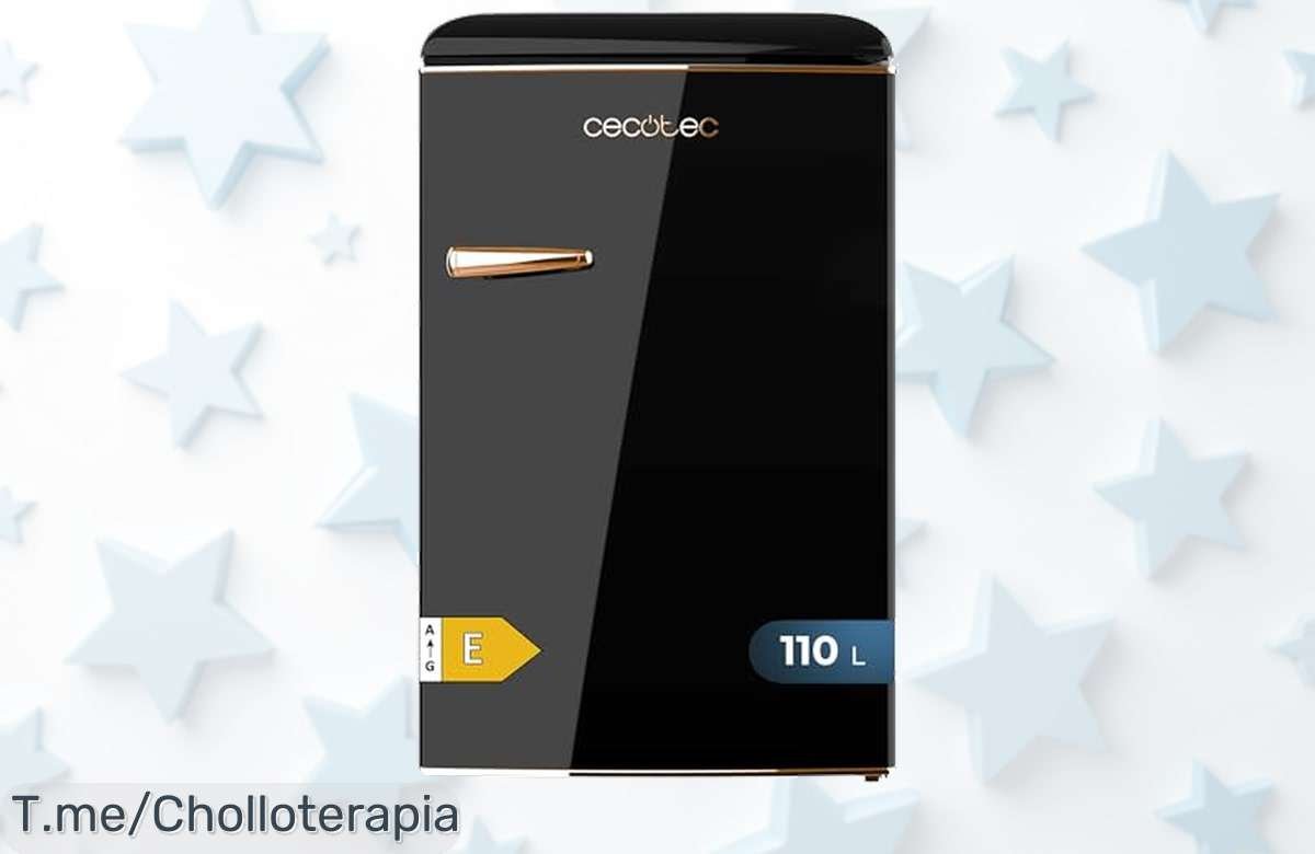 Mini nevera retro Cecotec 110 L con luz y congelador oferta nunca vista precio loco descuento brutal no dejes escapar este super chollo limitado actúa ya