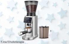 Molinillo eléctrico amzchef con 24 niveles es tu super chollo para café perfecto disfruta un espresso de barista en casa no pierdas este ofertón ni el descuento brutal actúa ya