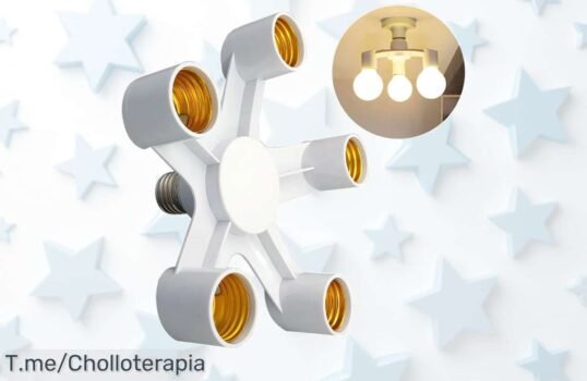 Multiplica tu luz y ahorra a lo grande con el divisor de enchufe E27, ¡ofertón único para conectar hasta 6 lámparas! No pierdas esta oportunidad, compra ya antes que se agoten
