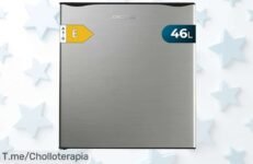 Nevera mini Cecotec 46L con congelador y puerta reversible en acero inoxidable a precio loco disfruta de su bajo consumo este descuentazo nunca visto es ofreciéndote un super chollo ¡compra ya!