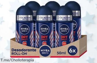 Nivea Men Dry Impact pack 6 rollons sin alcohol con protección 48 h máxima frescura y defensa precio loco y oferta limitada compra ya antes que se acabe