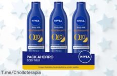 Nivea Q10 Body Milk pack de 3 con descuento brutal piel más firme y súper hidratada en solo 10 días aprovecha este ofertón único precio de ganga ¡compra ya!