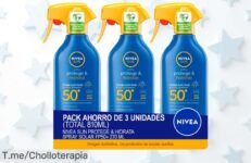 Nivea Sun FP50 pack ahorro con protección máxima y hidratación total para toda la familia aprovecha este descuento brutal y precio loco antes que desaparezca no lo dejes escapar