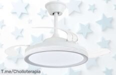 No dejes pasar el ofertón del ventilador Narvi con palas retráctiles y luz regulable para tu hogar disfruta del frescor ideal ¡precio loco y descuento brutal por tiempo limitado!