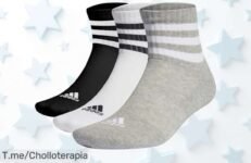 No pierdas este super chollo en adidas 3Stripes con refuerzo extra y costuras invisibles disfruta del máximo confort a precio loco ¡compra ya antes que se acabe!