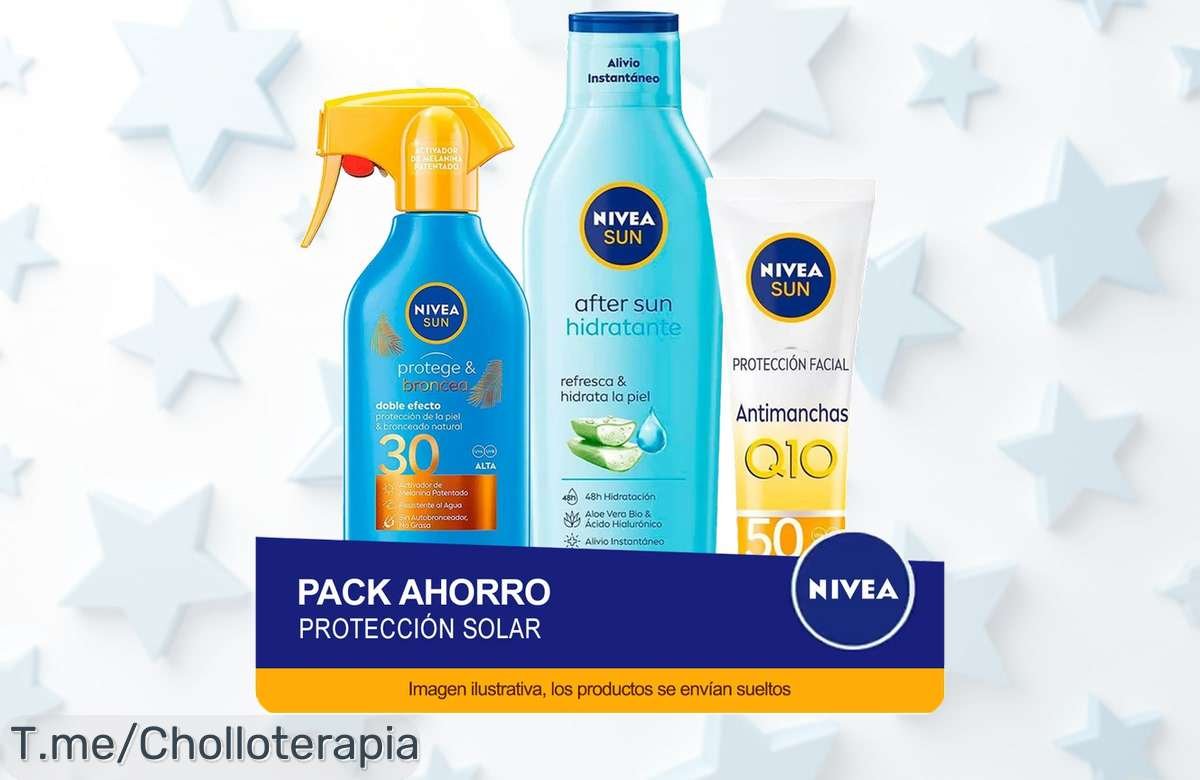 ¡No te pierdas este super chollo en NIVEA SUN! Pack ahorro de crema solar y aftersun a precio loco, protege tu piel antes de que se agoten ¡Compra ya!