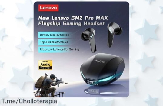 Nuevo Lenovo GM2 Pro Max auriculares inalámbricos con cancelación de ruido y pantalla LED a precio loco disfruta del sonido brutal con un descuentazo nunca visto aprovecha ya este super chollo limitado