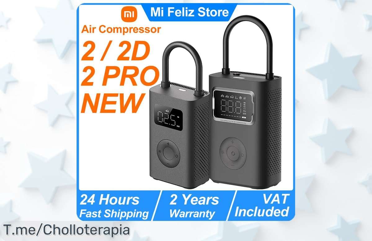 Nuevo Xiaomi Mijia compresor portátil pro con inflador inteligente y detección automática de presión precio loco descuento brutal nunca visto ¡no pierdas este super chollo acaba ya!