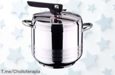 Olla a presión acero inoxidable 7L con diseño rápido y seguro en un ofertón nunca visto precio loco descuento brutal ¡Últimas unidades corre que vuelan!