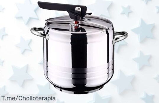 Olla a presión acero inoxidable 7L con diseño rápido y seguro en un ofertón nunca visto precio loco descuento brutal ¡Últimas unidades corre que vuelan!