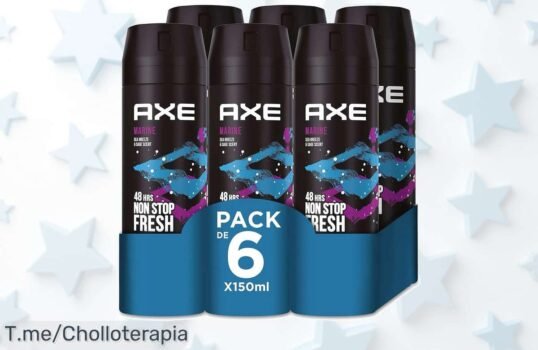Pack 6 Axe Marine spray para hombre con frescura 48h nunca visto precio loco super chollo descuento brutal actúa ya antes que se agote