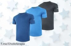 Pack de 3 camisetas deportivas con secado rápido y máxima libertad para entrenar sin límites a un precio loco nunca visto aprovecha este super chollo antes que se escape