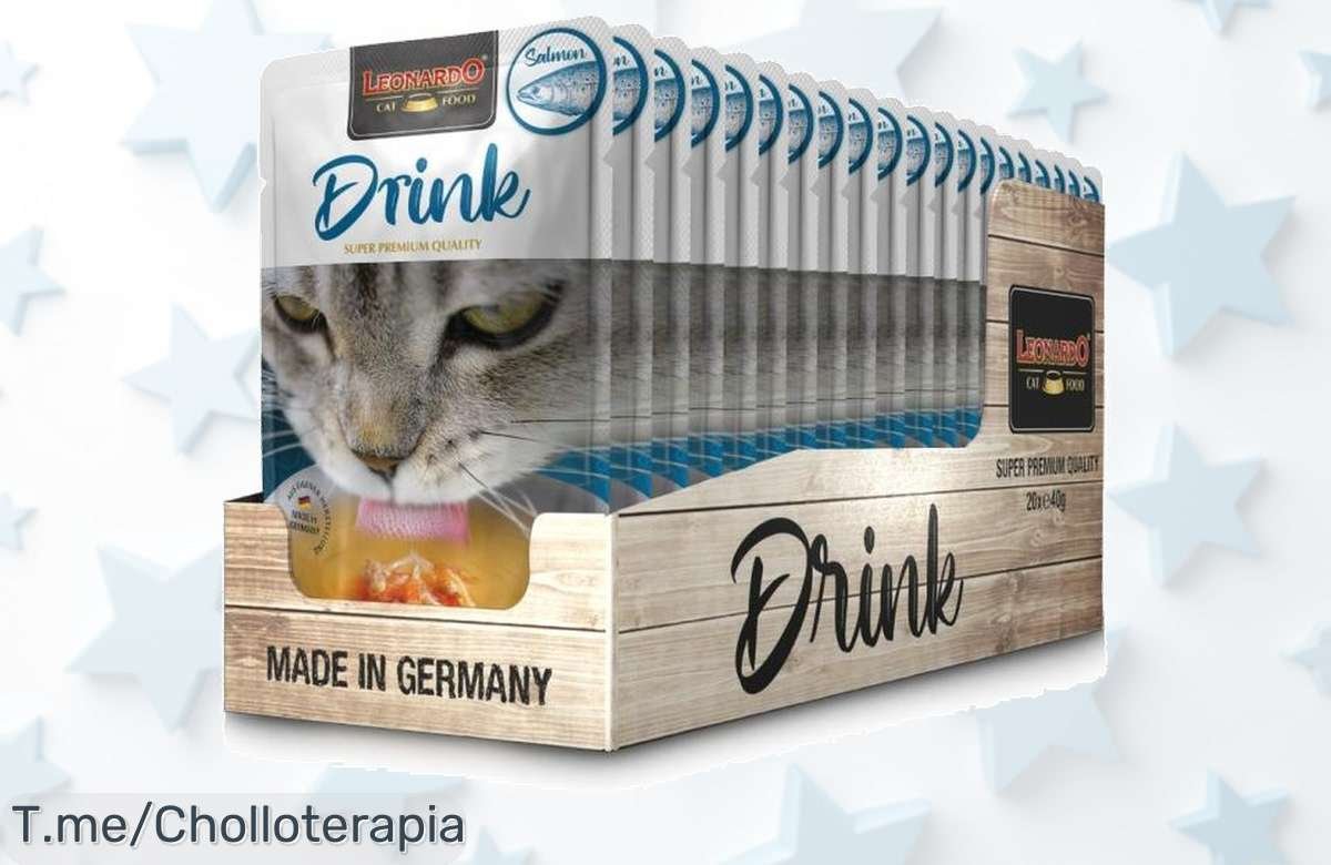 Pack sopa para gatos adultos Leonardo drink 20×40 gr con receta que anima a beber más precio loco nunca visto lleva este super chollo antes que se acabe y gana salud ya