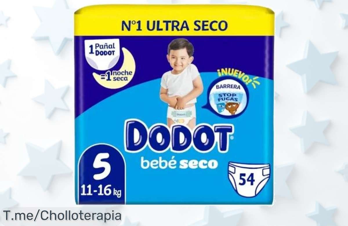 Pañales Dodot bebé-seco talla 5 con descuento brutal para que tu peque duerma cómodo y feliz toda la noche aprovecha este súper chollo de precio loco solo hoy