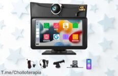 Pantalla coche 7” con cámaras en 4K y Bluetooth cinco punto cero a precio loco para disfrutar música, llamadas y navegación alucinante ¡ofertón nunca visto compra ya!