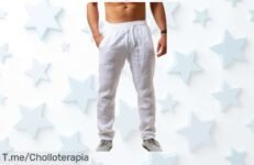 Pantalones de lino súper frescos para hombre con caída y precio loco nunca visto aprovecha este descuentazo antes que se acaben talla S a 3XL es un super chollo