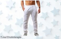 Pantalones largos hombre verano con cintura elástica súper transpirables a un precio loco nunca visto aprovecha este super chollo y consigue ya el descuentazo limitado