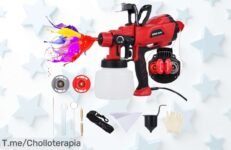 Pistola de pintura eléctrica potente con luz LED y 3 boquillas para acabados profesionales precio loco nunca visto aprovecha este super chollo oferta limitada corre ya