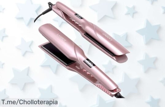 Plancha de pelo cerámica con placas anchas que alisa y ondula en la mitad de tiempo precio loco nunca visto Descuento brutal super chollo compra ya antes que se agote