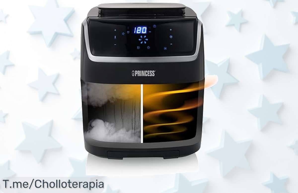 Princess 182080 freidora y vaporera 2 en 1 con gran capacidad y 8 programas ¡Precio loco nunca visto ideal para cocinar rápido y fácil Corre por este ofertón limitado!