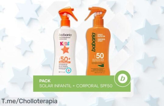 Protege la piel de tus peques con el Babaria Pack Solar Infantil SPF50, super chollo hidratante y resistente al agua ¡Aprovecha este ofertón único antes que se agote!