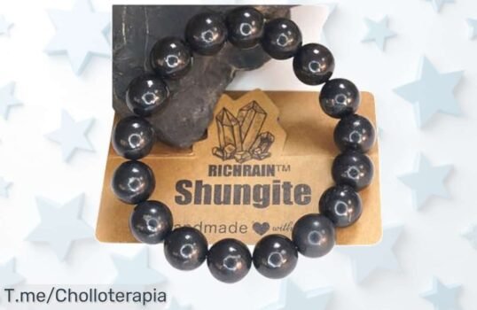 Pulsera de shungita natural con gemas que protege tu energía disfruta un descuento brutal nunca visto y consigue este súper chollo antes que se agoten las unidades