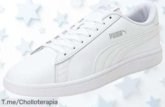 Puma Smash V2 L blanco con cuero y suela resistente a precio loco descubre este ofertón único que nunca volvió disfruta del descuento brutal corre antes de que se acabe