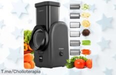 Rallador eléctrico multifunción con precio loco que ralla y pica rápido ahorra tiempo en la cocina con descuento brutal ya disponible no dejes pasar este ofertón limitado