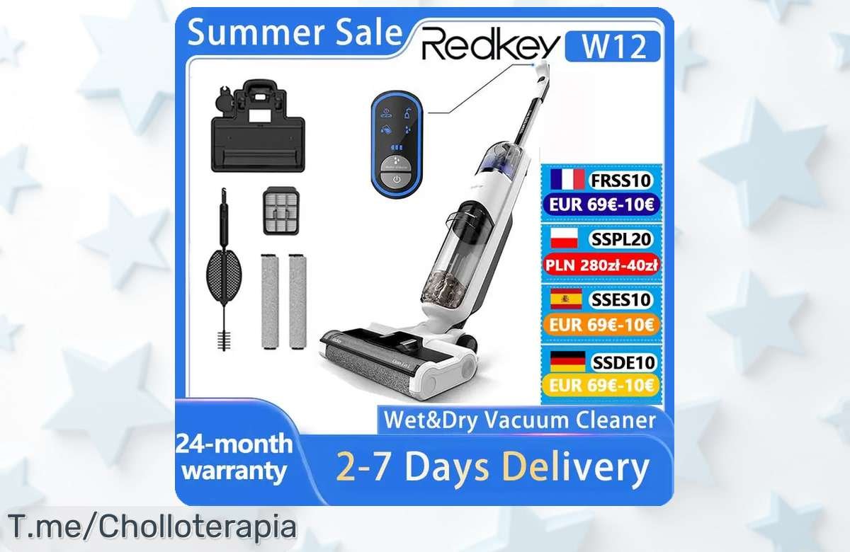 Redkey inalámbrica W12 limpia seco y mojado sin cables con autolimpieza un super chollo multisúperficie a precio loco exclusivo aprovecha esta oferta limitada ya