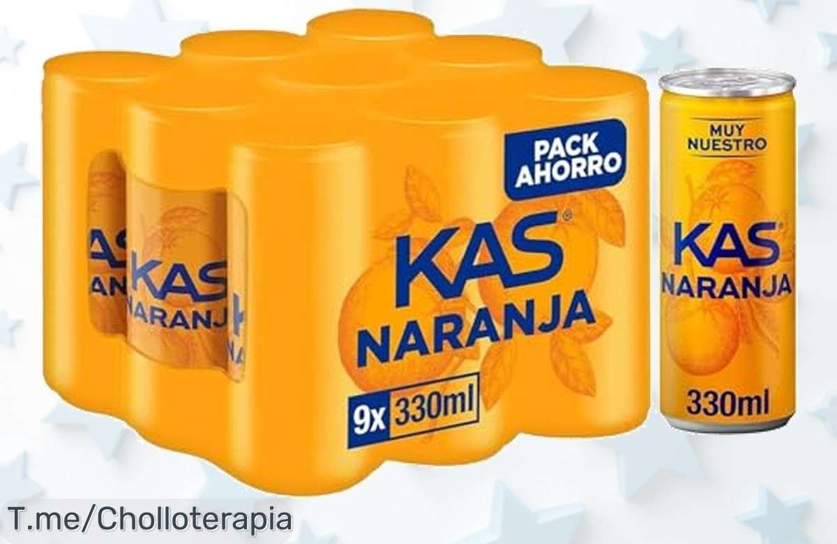 Refresca tus días con el pack de 9 latas de Kas naranja a precio loco, un sabor irresistible que convierte cualquier reunión en fiesta. ¡Compra ya y no te quedes sin el tuyo!