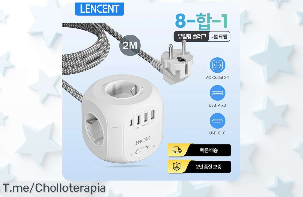 Regleta LENCENT con enchufes USB y tipo C ultra resistente a un precio loco nunca visto aprovecha este ofertón limitado antes que se agote