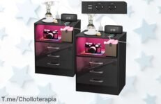 Renueva tu dormitorio con mesillas de noche LED pack 2 sin cables disfruta color y orden en un precio loco solo hoy aprovecha este super chollo antes que vuelen