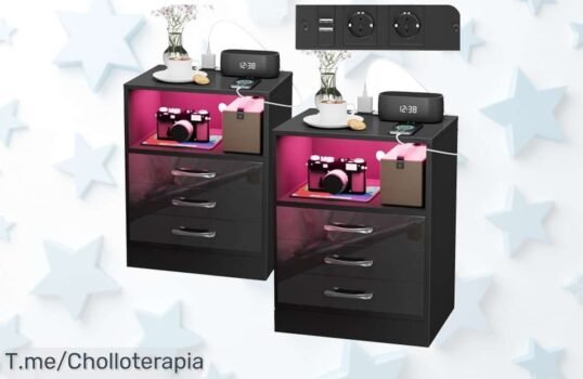 Renueva tu dormitorio con mesillas de noche LED pack 2 sin cables disfruta color y orden en un precio loco solo hoy aprovecha este super chollo antes que vuelen