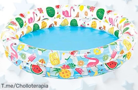 Revive el verano con la piscina hinchable 2 aros Intex, disfruta de horas de diversión y consigue un kit de parches ¡No te quedes sin este super chollo antes que se agote!