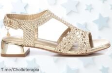 Sandalia oro mujer diseño moderno con cierre seguro suela antiresbalante precio de ganga solo hoy ¡Oferta brutal nunca vista corre que vuelan las unidades!