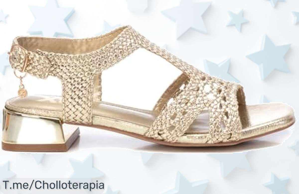 Sandalia oro mujer diseño moderno con cierre seguro suela antiresbalante precio de ganga solo hoy ¡Oferta brutal nunca vista corre que vuelan las unidades!