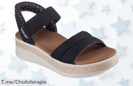 Sandalias Skechers Bobs Sun Ray súper suaves con descuento brutal nunca visto en talla 38 negro precio loco ¡corre y aprovecha este ofertón porque vuelan rápido!