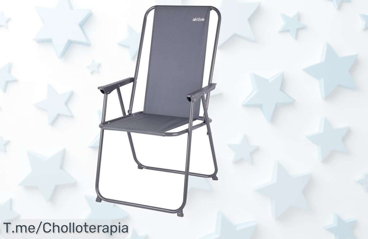Silla plegable Aktive con estructura de acero y topes antivuelco el super chollo que aguantan hasta 110 kg no pierdas este ofertón de precio loco corre ya es oferta limitada