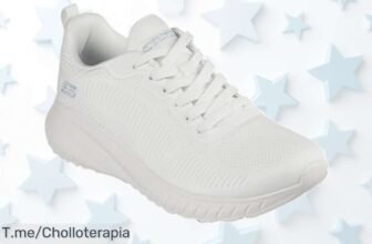Skechers Bobs Squad Chaos Face Off en blanco con ancho perfecto y super fácil de lavar un ofertón con descuento brutal nunca visto ¡aprovecha este precio loco antes que se acabe!