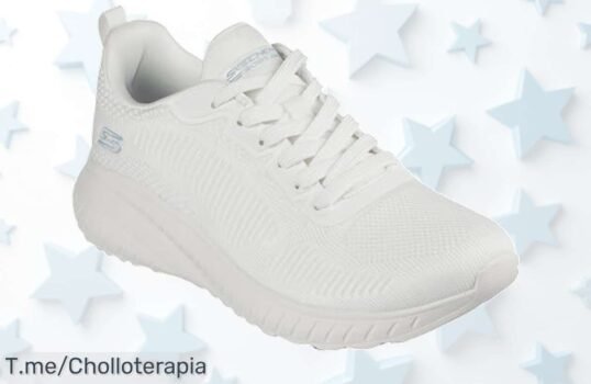Skechers Bobs Squad Chaos Face Off en blanco con ancho perfecto y super fácil de lavar un ofertón con descuento brutal nunca visto ¡aprovecha este precio loco antes que se acabe!