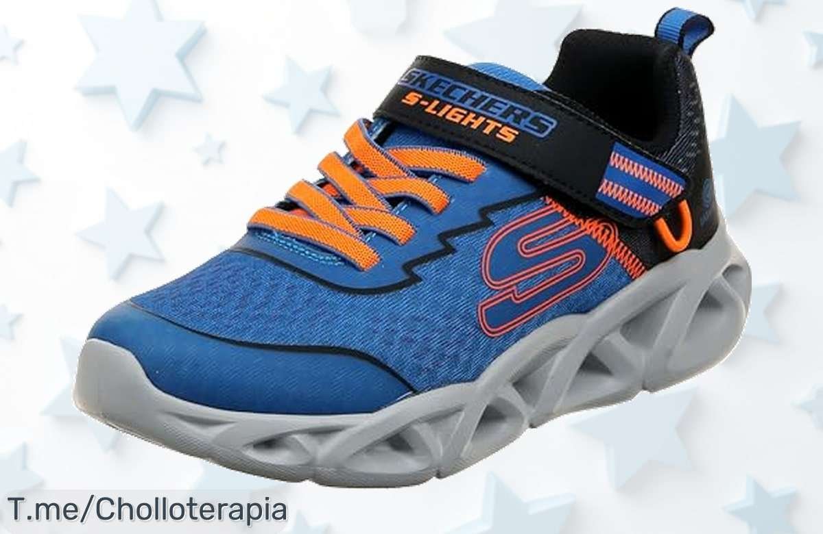 Skechers Boys azul con detalle negro y lima el super chollo que tus peques merecen acabado resistente y cómodo en un precio loco nunca visto corre ahora antes que se agote