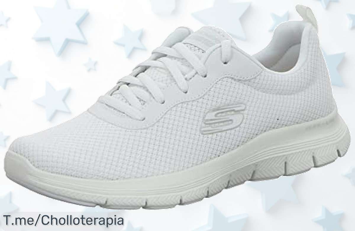 Skechers Flex Appeal 4.0 blanca con suela ultra resistente un look moderno y comodidad insuperable a precio loco solo hoy aprovéchalo antes de que se agote este ofertón