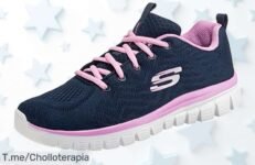 Skechers Graceful Get Connected mujer navy mesh ligera y antideslizante con descuento brutal nunca visto precio loco súper chollo aprovecha oferta limitada ya