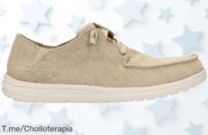Skechers mocasines Melson beige para hombre con descuento brutal y precio de ganga que nunca has visto apúrate antes que se agoten este super chollo único ya