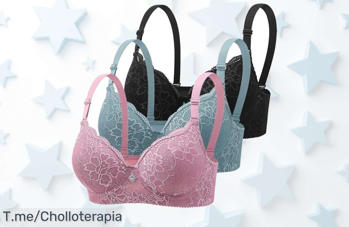 Sujetadores con aros y encaje pack 2 más soporte increíble para bustos grandes oferta brutal con precio loco que no verás jamás corre ya por este super chollo limitado